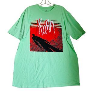 Official KoRn T-shirt Men XL Green Graphic Print Mad Engine Nu Metal